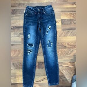 Maurices Dark Wash Ripped Skinny Jeans